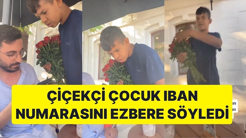 'Nakit Yok' Cevabını Kabul Etmedi, Müşteriyi İkna Etti: Çiçekçi Çocuk IBAN Numarasını Ezbere Okudu