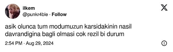 Peki aşk gerçekten böyle bir şey mi? Bir kullanıcı tüm ruh halinin partnerimizi bağlı olarak değiştiğini söyleyerek birçoğumuzu gerçeklerle yüzleştirdi.