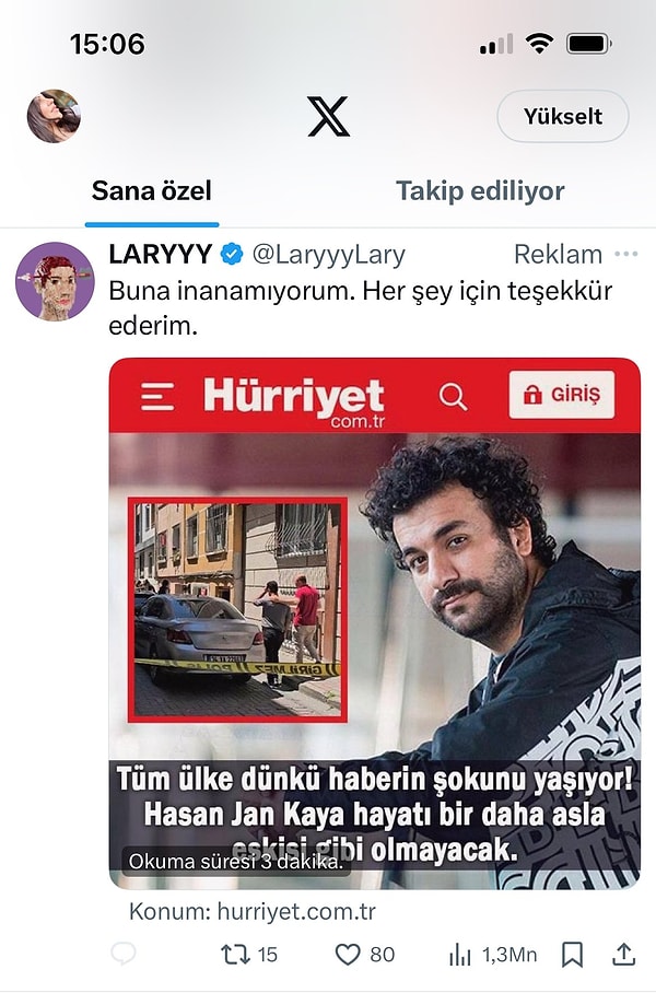 X platformunda son günlerde Hasan Can Kaya'nın görselinin paylaşıldığı sahte bağlantılar karşımıza çıkıyor. Hatta sadece Hasan Can Kaya değil Hürriyet markasının adı dahi bu dolandırıcılık hikâyesine alet ediliyor!