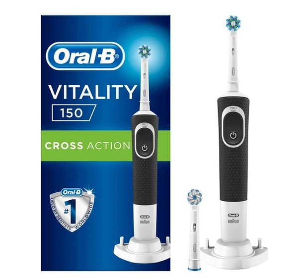 2. Oral-B Vitality D150 Şarj Edilebilir Diş Fırçası Cross Action+ 1 Yedek Başlık