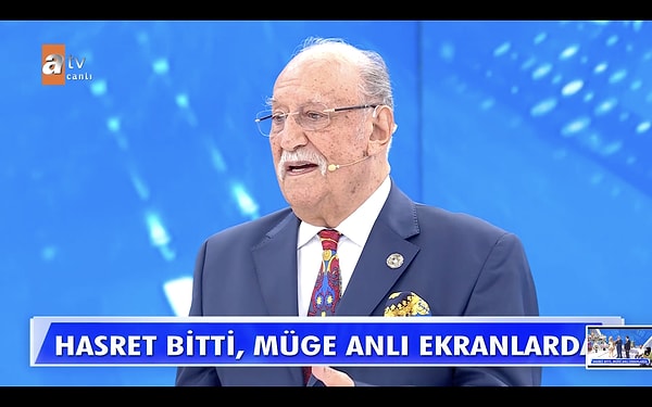 Sesinin kısık ve yorgun olduğu görülen Rahmi Bey'e, Müge Anlı "Artık sezon başladı, merak etme ben seni iyi edeceğim" dedi.