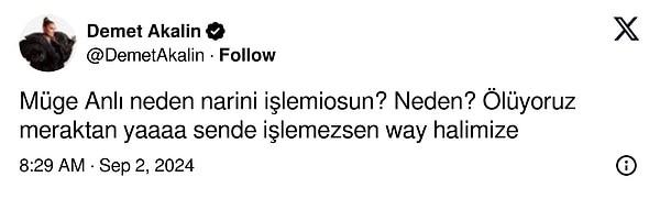 "Müge Anlı neden Narin'i işlemiyorsun? Sen de işlemiyorsan vay halimize!" dedi.