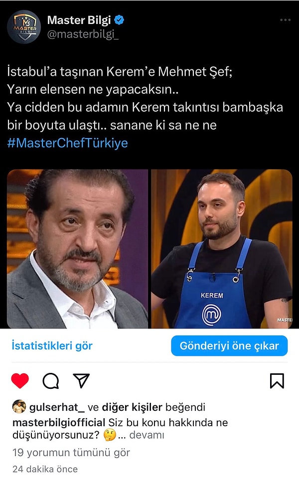 Eski yarışmacı Serhat, "Bu adamın Kerem takıntısı bambaşka bir seviyeye ulaştı" yazılı paylaşımı beğenerek iddialara resmen onay vermiş oldu.