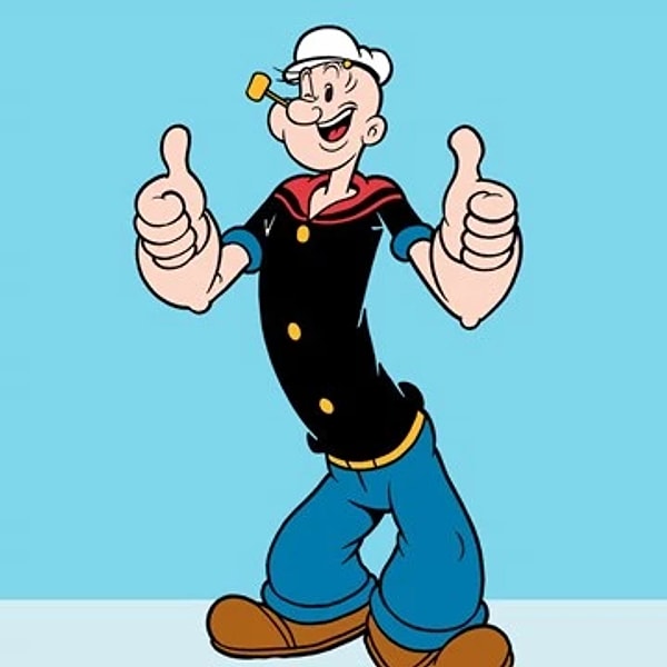 Ispanak yer, cılız vücuduna rağmen kaslarını göstermekten hiç çekinmez! 'Temel Reis' ya da diğer adıyla 'Popeye' yani 'Pörtlekgöz' onun adı aslında.