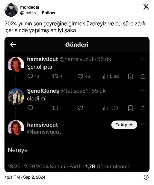 Şive komedisi sevmeyenleri bile güldüren o tweet