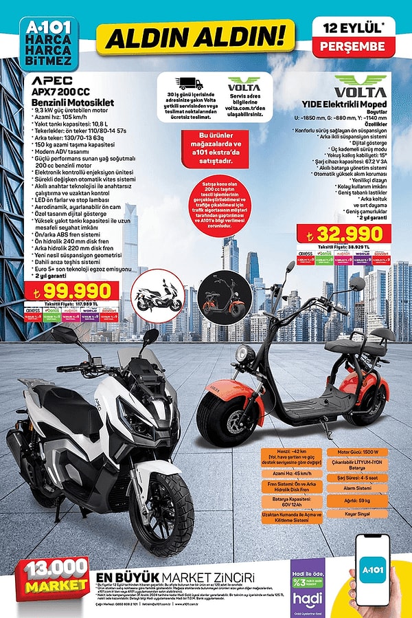 APEC APX 200 cc Benzinli Motosiklet 99.990 TL