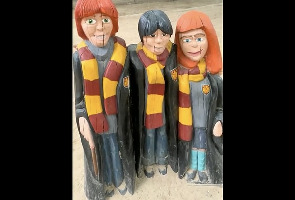 Berlin'de bulunan bir parka yerleştirilmiş Harry Potter figürleri sosyal medyada viral oldu.