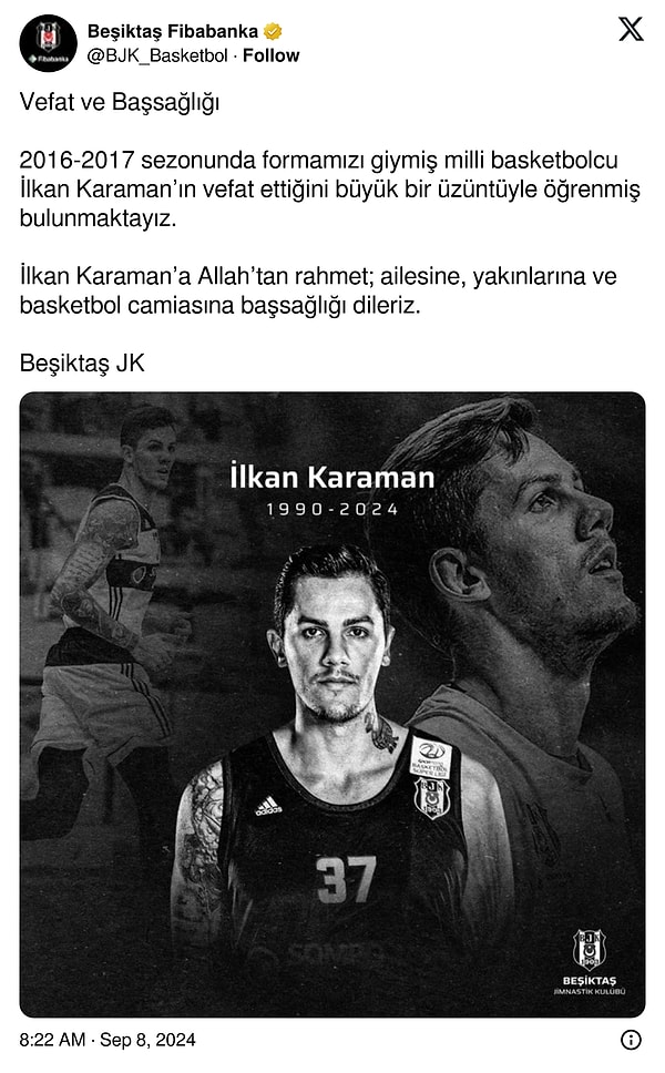 Beşiktaş'ın paylaşımı 👇