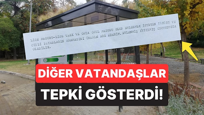 Adana'da Bir Vatandaş, Otobüs Durağına Evlilik İlanı Astı: "Lise Mezunu Olsun..."