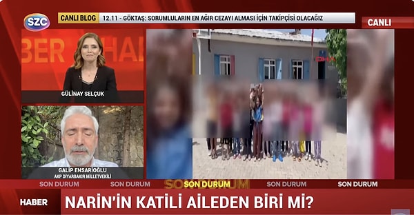 AKP milletvekili Galip Ensarioğlu, SZC TV yayınına katılarak Narin'in ailesiyle ilgili şok açıklamalarda bulundu.