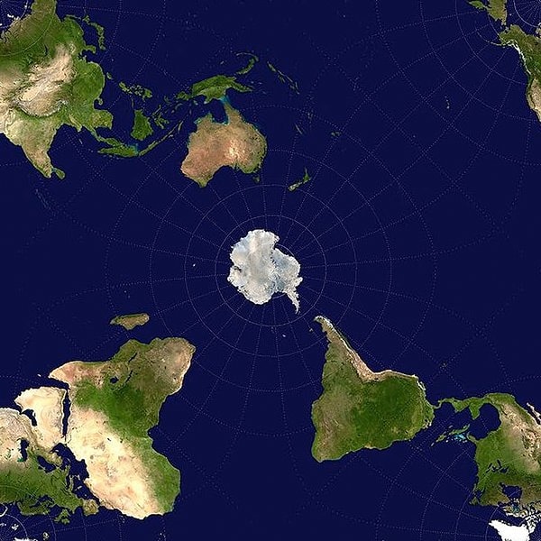 Here is what the view of Antarctica, the southernmost part of the Southern Hemisphere, looks like from above!