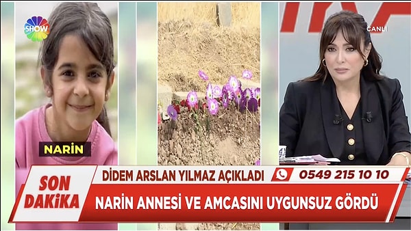 Ünlü gazeteci Narin'in eve geldiğinde annesi ve amcasını uygunsuz gördüğünü ve bu sebeple öldürüldüğünü iddia etti.