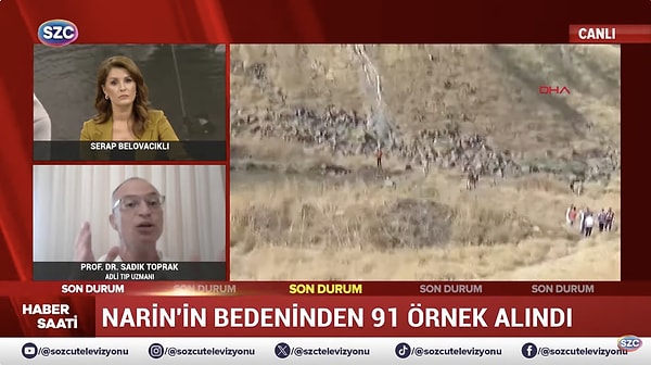 Narin'in bedeninden 91 örnek alındığını belirten Toprak, Narin'in öldürülmesinin ardından birkaç gün geçtikten sonra dereye atıldığını düşündüklerini belirtti.