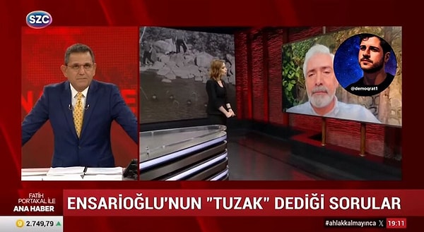 Portakal yayın sırasında, "Bu şekilde yüzsüzlük ve pişkinlik olmaz. Yalan söylemeyin… Ama ahlak kalmayınca böyle oluyor. Çocuk musun sen ya sana tuzak kuralım biz?" diye çıkıştı.