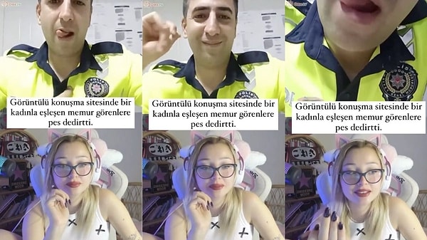 Üniformalı şahsın hareketlerinden rahatsız olan kadın, "Siz bizim güvenliğimizi nasıl sağlayacaksınız? Bu nasıl polis, şikayet edeceğim seni." dedi.