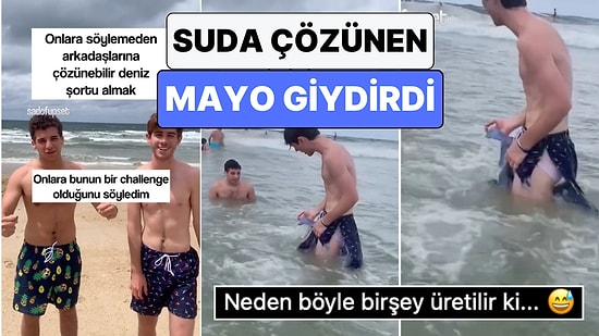 Tam Bir Eşek Şakası: Arkadaşlarına Suda Çözünen Mayo Hediye Edip Kalabalığın İçinde Denize Soktu