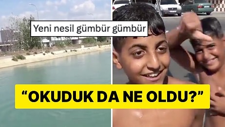 Adana’da Çocuklar Okuldan Kaçıp Sulama Kanalında Serinlik Arıyor: "Okuduk da Ne Oldu"