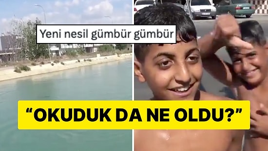 Adana’da Çocuklar Okuldan Kaçıp Sulama Kanalında Serinlik Arıyor: "Okuduk da Ne Oldu"