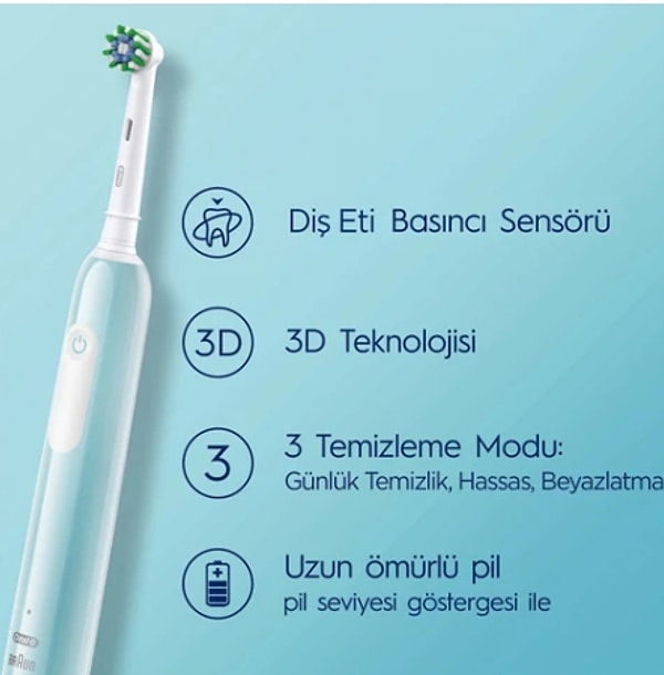 2. Oral-B Pro Series 1 Mavi Elektrikli Diş Fırçası, 1 Diş Fırçası Başlığı