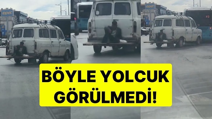 Böyle Yolculuk Görülmedi! Minibüsün Arkasına Koyulan Bankta Seyahat Etti