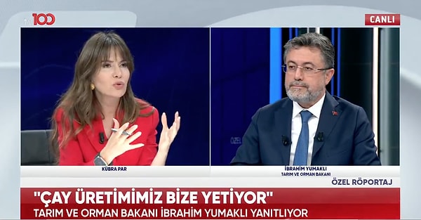 TV 100 ekranlarında sunucu Kübra Par'ın programına katılan Tarım ve Orman Bakanı İbrahim Yumaklı,  "Afganlar olmasa çoban bulamayacak mıyız?"sorusunu yanıtladı.