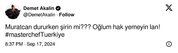 Şirin'in potaya girmesine "Oğlum hak yemeyin lan!" şeklinde tepki gösteren Demet Akalın yaptığı yorumla beğeni topladı.