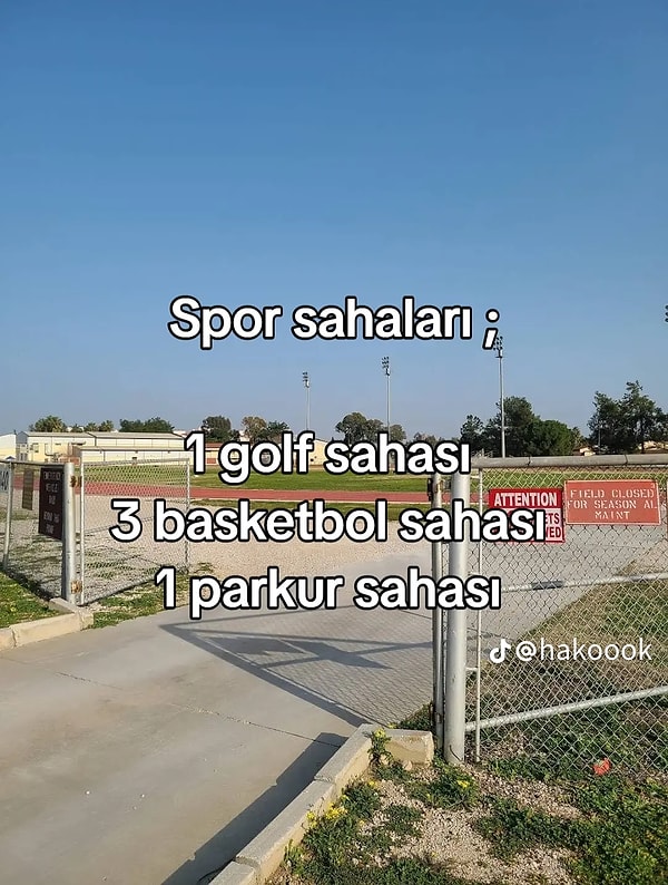 Farklı sahaların olduğu spor tesisleri de personele hizmet vermekte.