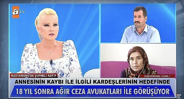 Müge Anlı'da 18 yıl önce Kastamonu'da kaybolan 50 yaşındaki Hatice Musaoğlu aranıyordu. Kızları abilerinden şüpheleniyordu. Abi Aydın Musaoğlu, program sonrası yayından kaçtı. Polis ekipleri otobüste yakaladılar.