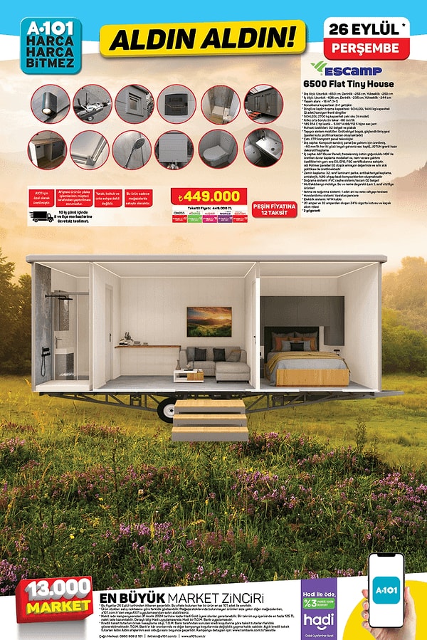 Escamp 6500 Flat Tiny House 449.000 TL