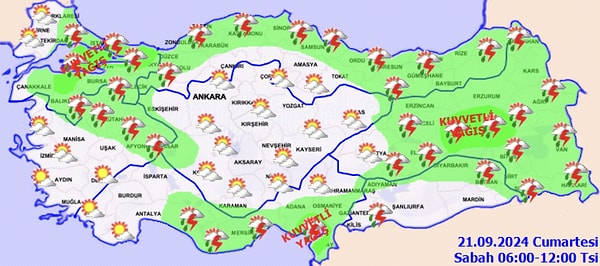 Meteorolojinin hava tahmin raporunda şu ifadeler yer aldı: