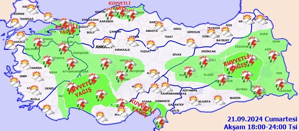 Marma Bölgesi bugün parçalı ve çok bulutlu olacak Edirne ve Kırklareli hariç bölge genelinde sağanak ve gök gürültülü sağanak yağış bekleniyor.