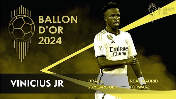 İspanya'dan Marca'nın haberine göre Ballon D'or'u bu sezon kazanan isim Real Madrid'in Brezilyalı yıldızı Vinicius Jr. oldu. Habere göre bu bilgi oyuncuya da verildi.