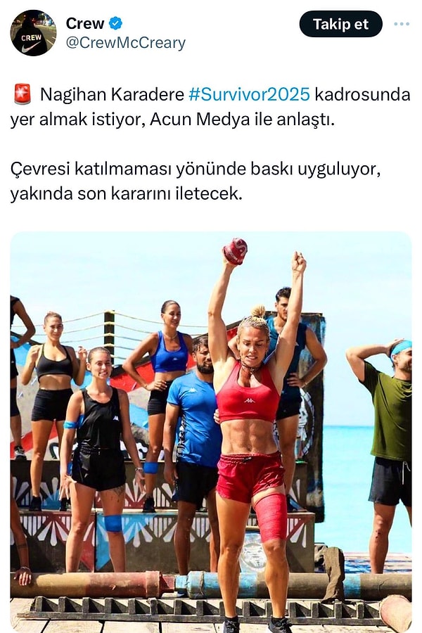 Bir X hesabı, Nagihan'ın Survivor 2025'e katılmak istediğini ve Acun Medya'yla anlaştığını yazması üzerine sessiz kalamayan Nagihan, iddialara sert yanıt verdi.