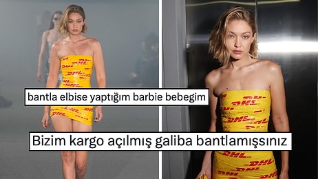 Koli Bandından Oluşan Kıyafetiyle Podyumda Yürüyen Gigi Hadid X Ahalisinin Diline Düştü