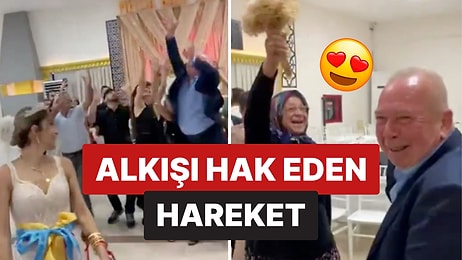 Düğünde Beklenmedik Jest: Gelin Çiçeğini Yakalayan Amca Eşine Götürdü!