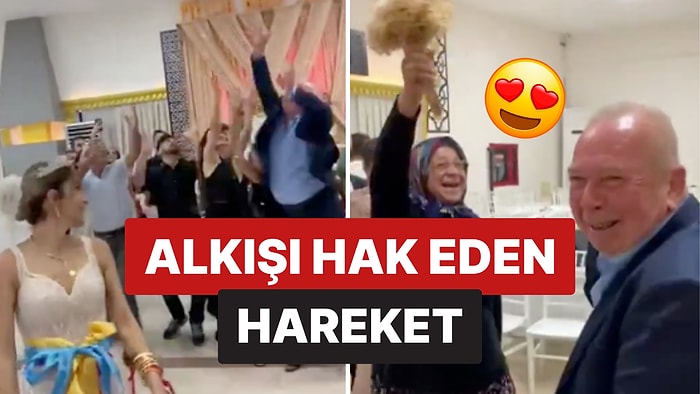 Düğünde Beklenmedik Jest: Gelin Çiçeğini Yakalayan Amca Eşine Götürdü!