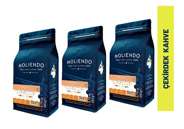 4. Moliendo Finest Coffee Moliendo Amalfi Espresso Blend Kahve Avantaj Paketi (Çekirdek Kahve) 3*250 g