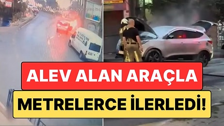 Kağıthane'de Korku Dolu Anlar: Alev Alan Araçla Metrelerce İlerledi, Vatandaşlar İmdadına Yetişti!