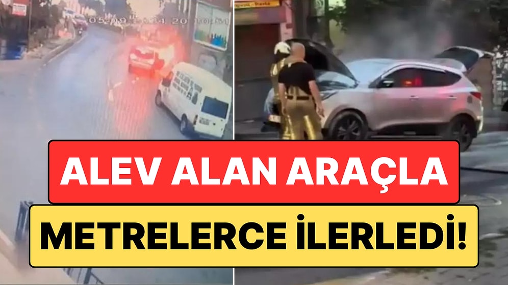 Kağıthane'de Korku Dolu Anlar: Alev Alan Araçla Metrelerce İlerledi, Vatandaşlar İmdadına Yetişti!