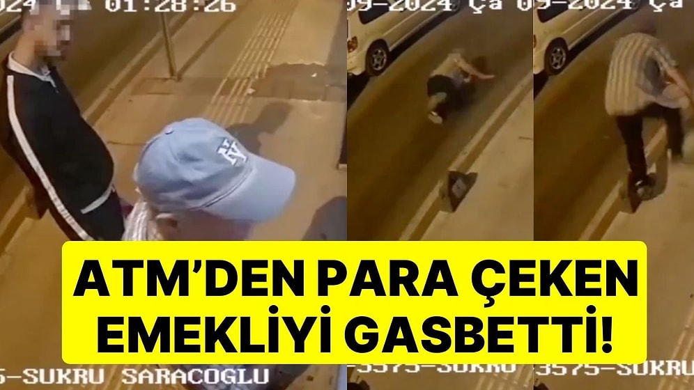 ATM'den Para Çeken Emekliyi Gasbetti! Soygun Anı Güvenlik Kamerasına Yansıdı