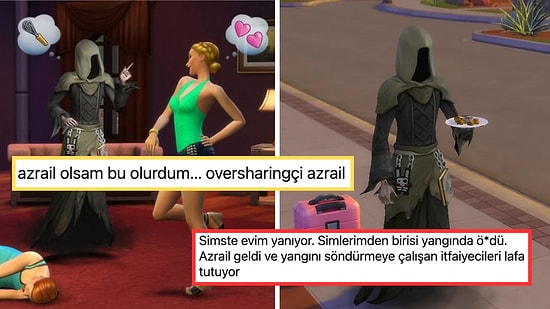 Sims'te Mahalle Yanarken İtfaiyeyi Lafa Tutan Azrail Oyunculara Absürt Anılarını Hatırlattı