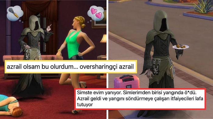 Sims'te Mahalle Yanarken İtfaiyeyi Lafa Tutan Azrail Oyunculara Absürt Anılarını Hatırlattı