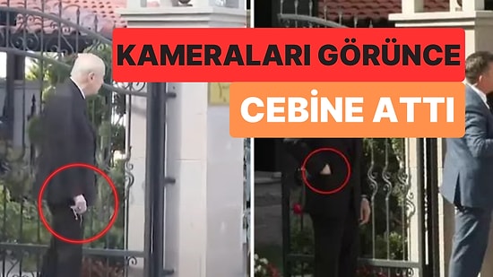 Cumhurbaşkanı Erdoğan'ı Tespih Çekerek Bekleyen Bahçeli, Kameraları Fark Edince Hızlıca Cebine Koydu