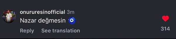 Genellikle yarışma ve aşçılık temalı yorumlar yapan Onur, bu defa "Nazar değmesin" yazarak aşk iddialarını güçlendirdi.