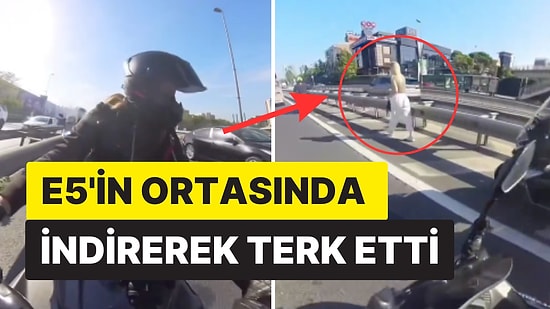 E5'te Tartıştığı Kadını Yolun Ortasında Terk Edip İndiren Sürücüye Motorcular Müdahale Etti