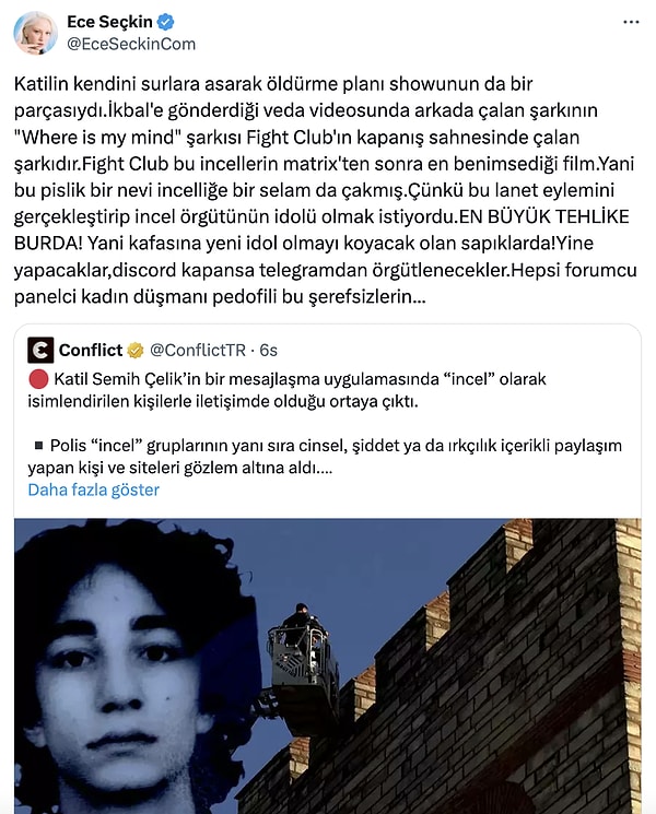 Ece Seçkin'in Twitter paylaşımını da buradan görebilirsiniz...