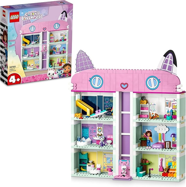 10. Lego Gabby’s Dollhouse Orijinal Detaylarla Dolu 8 Odalı bir Ev İçeren Yaratıcı Oyuncak Yapım Seti