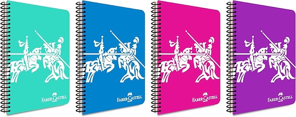 8. Faber-Castell PP Kapak Knights Canlı Spiralli Defter