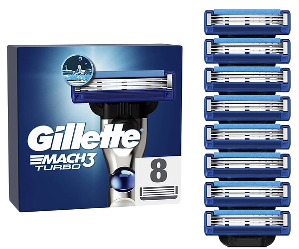 6. Gillette Mach3 Turbo Yedek Tıraş Bıçağı 8 Adet