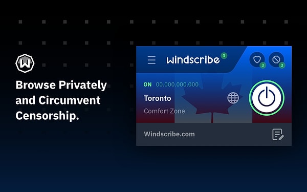 3. Windscribe Free VPN